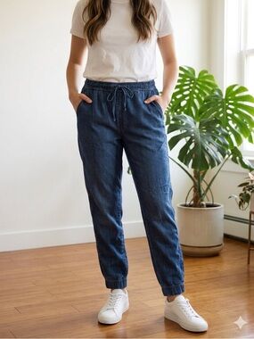 Amour Vert Indigo Drawstring Waist Joggers
